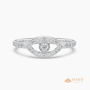 Silver <b>Eye</b> Halo <b>Ring</b> for Women Elegant Round Cut Engagement <b>Ring</b> Minimalist Fashion Jewelry Gift Daily Wear USA Style - Product Image 1