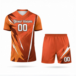 Ensemble maillot et short de volley-ball personnalisé pour hommes adultes, imprimé par transfert thermique, nom du joueur sur le devant, séchage rapide, 100 % polyester - Product Image 5