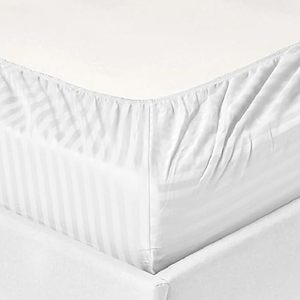 Luxury Stripes 300TC Woven Microfiber Fabric 4-Piece Customizable <b>Fitted</b> <b>Flat</b> <b>Sheet</b> Pillowcase Set All-Season Hotel Home Use - Product Image 3
