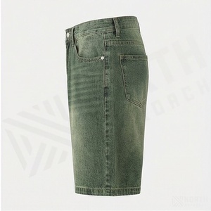 Customization Support Washed Canvas Polyester/Cotton <b>Jeans</b> Shorts <b>Mens</b> Long Baggy Streetwear High Quality Premium Casual Wear - Product Image 3