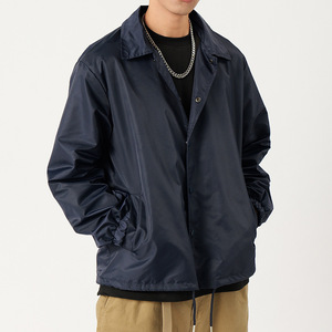 Chemise-veste pour homme, coupe ample, couleur unie, col rabattu, manches régulières, style décontracté, tissu polyester, vêtements de printemps - Product Image 3