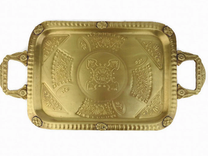 Plateau à chocolat en laiton, design moderne, idéal pour les cadeaux, plateau de service doré artisanal, organiseur de chocolats adapté pour les fêtes. - Product Image 6