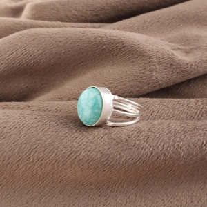 Anillo de Amazonita Natural en Plata de Ley 925, Joyería Artesanal con Piedras Preciosas, Regalo para Mujer - Product Image 2