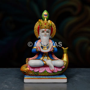 Sculpture en marbre de Jhulelal |   Idole artisanale de Jhulelal de la région de Sindhi – MALIYAS - Product Image 2