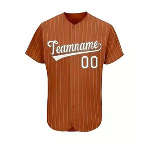 Custom Baseball Jersey Unisex Short Sleeve Striped V-Neck Moisture-Wicking Polyester Adult All Seasons Teamwear 3D Pattern - Product Image 2