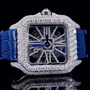 Reloj de Diamantes Incoloros Cultivados en Laboratorio de Alta Calidad para Hombre, Estilo Ejecutivo, Cristal de 20 mm, Acero Inoxidable, la Mejor Calidad, Venta al Por Mayor - Product Image 2