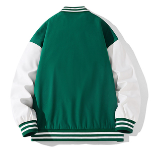 Varsity <b>Jacket</b> <b>Men's</b> Casual Embroidered <b>Letter</b> Logo Canvas Baseball <b>Jacket</b> Autumn Loose Fit Turn-down Collar - Product Image 2