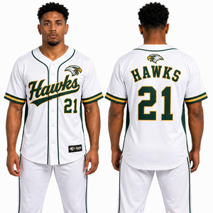 Camiseta de Béisbol Bordada Personalizada, Uniforme Deportivo con Botones Delanteros de Poliéster, Proveedor OEM, Fabricante al por Mayor - Product Image 2