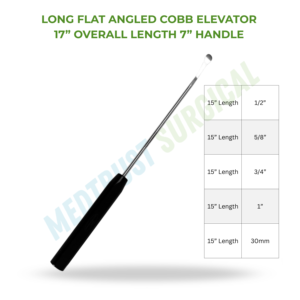 Elevador Cobb plano y angulado largo de 17 pulgadas, instrumento quirúrgico de columna vertebral para neurocirugía, para elevación periostal de huesos - Product Image 2