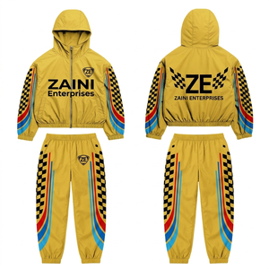 Chaqueta Cortavientos de Invierno para Hombre ZAINI, Informal, 120 GSM, Micro Poliéster Transpirable, con Paneles en Contraste Negro/Blanco, Logotipo Personalizado, con Capucha - Product Image 1