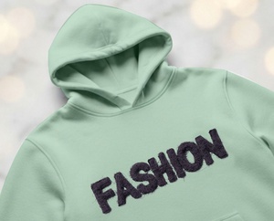 Top Quality Top Selling Sustainable Light Blue Color Custom Chenille Embroidery Logo Patch Professional Premium Quality <b>Hoodies</b> - Product Image 5