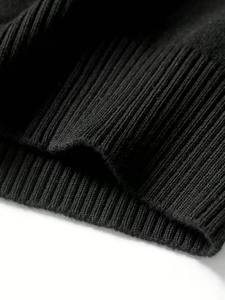 Cárdigan de Punto con Cierre para Hombre, Color Sólido, con Logotipo Frontal, Mangas Largas, Mezcla de Poliéster/Algodón, Suéter de Invierno - Product Image 5