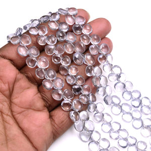 Cuentas de Cuarzo Gris Natural de Primera Calidad, Forma de Corazón, Lisas, Hilo de 8 Pulgadas, Hechas a Mano, para la Elaboración de Joyas, Pulseras, Collares y Pendientes - Product Image 2