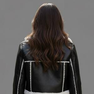 Veste en cuir véritable pour femme, vêtement d'extérieur hivernal, coupe élégante pour un usage quotidien, veste en cuir d'hiver élégante, toucher doux, design soigné. - Product Image 5