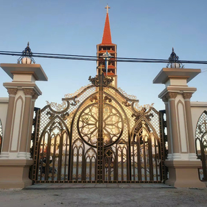 High End Decorative Wrought Iron Gate Gold Finish <b>Islamic</b> Pattern Metal Gate for Luxury Villa Make In Viet Nam - Product Image 1