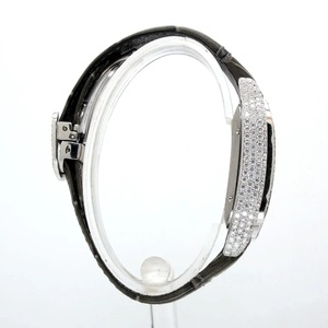 Reloj Mecánico Automático de Lujo para Mujer, Rectangular, de Acero Inoxidable, con Bisel de Diamantes, Correa de Cuero y Visualización de Fecha - Product Image 3