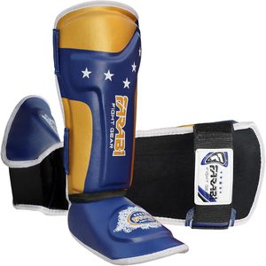 Protège-tibias en cuir PU Farabi, légers, pliables, protection des pieds, fermeture à boucle, pour adultes, boxe, kickboxing, entraînement sportif - Product Image 5