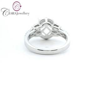 FACTORY DIRECT HAND MADE OEM LUXURY 18K AU750 WHITE GOLD NATURAL DIAMOND OVAL SHAPE 9.5x7.5MM RING MOUNT - Product Image 3