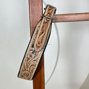 New Dog Collar Hand Tooled Leather Dog Collars Personalized Genuine Leather Checkered Design Pet Collar for Small to Large Dogs - Product Image 6