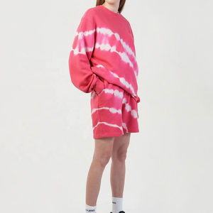 Conjunto de dos piezas de sudadera con capucha y pantalones cortos para mujer, con estampado personalizado, conjunto de 2 piezas de algodón, conjuntos casuales para mujer al por mayor - Product Image 2