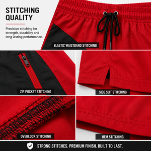 Men's Color <b>Blocked</b> Windbreaker Shorts With Drawstring Quick Dry latest Design Geometric Pattern Mid Waist Woven Polyester short - Product Image 6