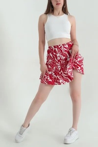 Solid Eco-Friendly Waterproof Polyester/Cotton Knitted <b>Shorts</b> Skirt Mid Waist Elastic Casual Breathable Women's - Product Image 5