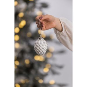 Set di Palline Decorative Natalizie in Vetro D3.3x3.5\" per Albero e Decorazioni Festive - Product Image 3