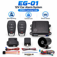 Système d'alarme universel pour voiture 12V EG-01, code d'apprentissage 370 MHz, télécommande 4 boutons, alarme anti-hijacking pour automobile