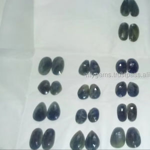 High Quality 100% Natural <b>Blue</b> <b>Sapphire</b> Rose Cut Slice Pairs Jewelry Making Decorative Purposes Emerald Material Amethyst Color - Product Image 3