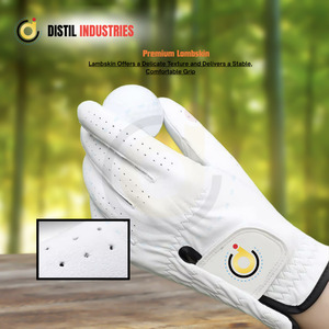 Gants de golf en cuir Cabretta pour hommes, personnalisés OEM, avec fermeture auto-agrippante, haute performance, résistants à la transpiration, pour les sports de plein air - Product Image 5