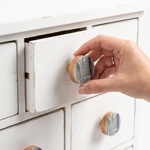 Modern Resin Wood Cabinet Drawers & <b>Dresser</b> Ceramic <b>Knobs</b> Pull Handle for Kitchen Bedroom Bathroom Living Room Home Office Use - Product Image 4