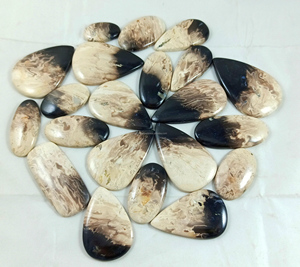 Venta al por mayor a granel: Cabujones de ágata de raíz de ciruela pulidos a mano, piedras planas, cristales naturales para la fabricación de collares y joyería. - Product Image 3