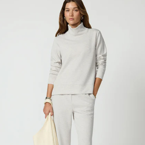 Women's Full Sleeve Length Lightweight Crew Neck Sweatshirt Custom Logo 100% Cotton Material Spring Season Mock Neck - Product Image 2