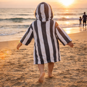 Poncho de Playa con Capucha para Niños, 100% Algodón Peinado de Fibra Larga Premium, Secado Rápido, Ecológico, Unisex, Bata de Baño para Niños Pequeños - Product Image 2