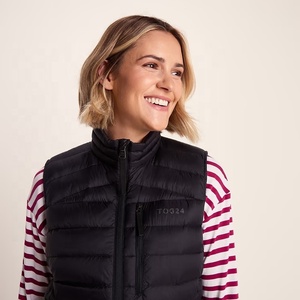 Black Knitted <b>Quilted</b> Puffer Vest Sleeveless Zip <b>Waistcoat</b> Lightweight Outerwear Autumn Outdoor Wear Women's Vest - Product Image 6