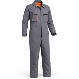 Combinaison de travail pour hommes, multi-poches, pour mécaniciens, combinaison de travail à manches longues, fermeture éclair sur le devant, combinaison de travail cargo, uniforme de travail industriel - Product Image 1