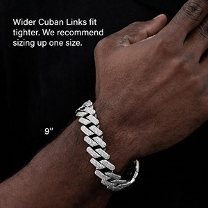 Moissanite Hip Hop <b>Bracelet</b> 10mm-15mm 2row Cuban Chain <b>Sterling</b> <b>Silver</b> 925 Jewelry Bangles <b>for</b> Daily Rapper <b>Men</b> - Product Image 6