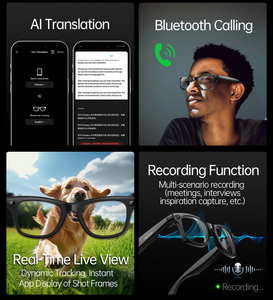 Nuevas Gafas Inteligentes W620 <span class=keywords><strong>con</strong></span> IA, Cámara <span class=keywords><strong>de</strong></span> 8MP, Video 4K, Traducción en Tiempo Real, Micrófono Dual ENC <span class=keywords><strong>con</strong></span> Reducción <span class=keywords><strong>de</strong></span> Ruido, Reconocimiento <span class=keywords><strong>de</strong></span> Fotos por IA, WiFi - Product Image 3
