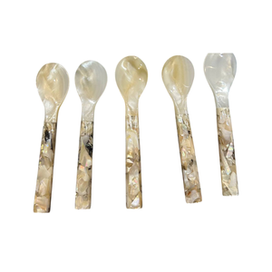 Premium Handmade MOP Shell Spoon Fish Flower Long Handle <b>Mirror</b> Polish Custom Logo Engraved Luxury Tableware Storage - Product Image 2