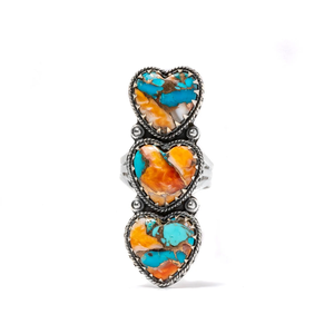 Bague en forme de cœur en argent sterling 925, bijoux en coquille d'huître naturelle, bague en forme de cœur, cadeau romantique pour elle - Product Image 4