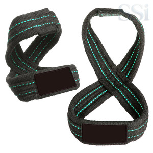 Sangles de levage en toile durables en forme de 8 pour soulevés de terre lourds, avec support de poignet rembourré pour la force athlétique et l'équipement de musculation - Product Image 5