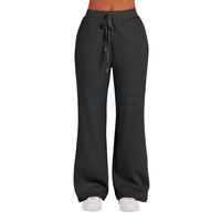 Op maat gemaakte dames loungepak, zacht tweedelig set met lange mouwen, wijde broek, comfortabel huispak, te koop