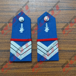 Cote D'Ivoire Blue Customized Embroidered Beads Sew-On Safety <b>Pin</b> High Quality Epaulet Shoulder <b>Badge</b> - Product Image 3