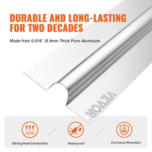 Piastre di Trasferimento Calore in Alluminio Durevole da 4 Piedi per Tubi PEX da 3/4 Pollici, Riscaldamento Radiante Facile da Tagliare e Installare, per Sistemi HVAC a Pavimento Domestici - Product Image 5