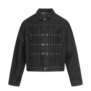 Blouson court en cuir PU style vintage pour homme, collection Printemps 2026, effet vieilli et délavé, avec logo frontal, idéal pour l'hiver - Product Image 1