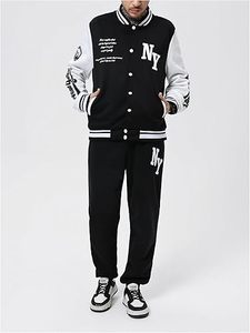 Veste d'hiver confortable pour homme, style Letterman, col rond, logo sur le devant, coupe-vent, respirante, séchage rapide, haute qualité, écologique, 100% coton - Product Image 3