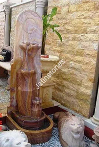 Handcrafted Marble Fountain with Intricately Carved Floral Design Decorative Water Feature for Garden Courtyard Patio <b>Landscape</b> - Product Image 4