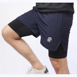 Shorts de Compresión Micro Premium Unisex Azul Marino/Negro - Product Image 2