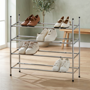 Modern Portable 4-Tier DIY Metal Shoe Rack Simple Home Furniture for Entry - Product Image 2