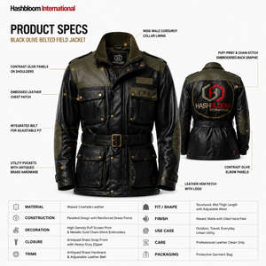 Custom <b>Men's</b> 1.0mm Waxed Cowhide <b>Leather</b> Eco-Friendly Autumn/Winter Maximalist Field <b>Jacket</b>-Two-Tone Heritage Biker Coat OEM - Product Image 5
